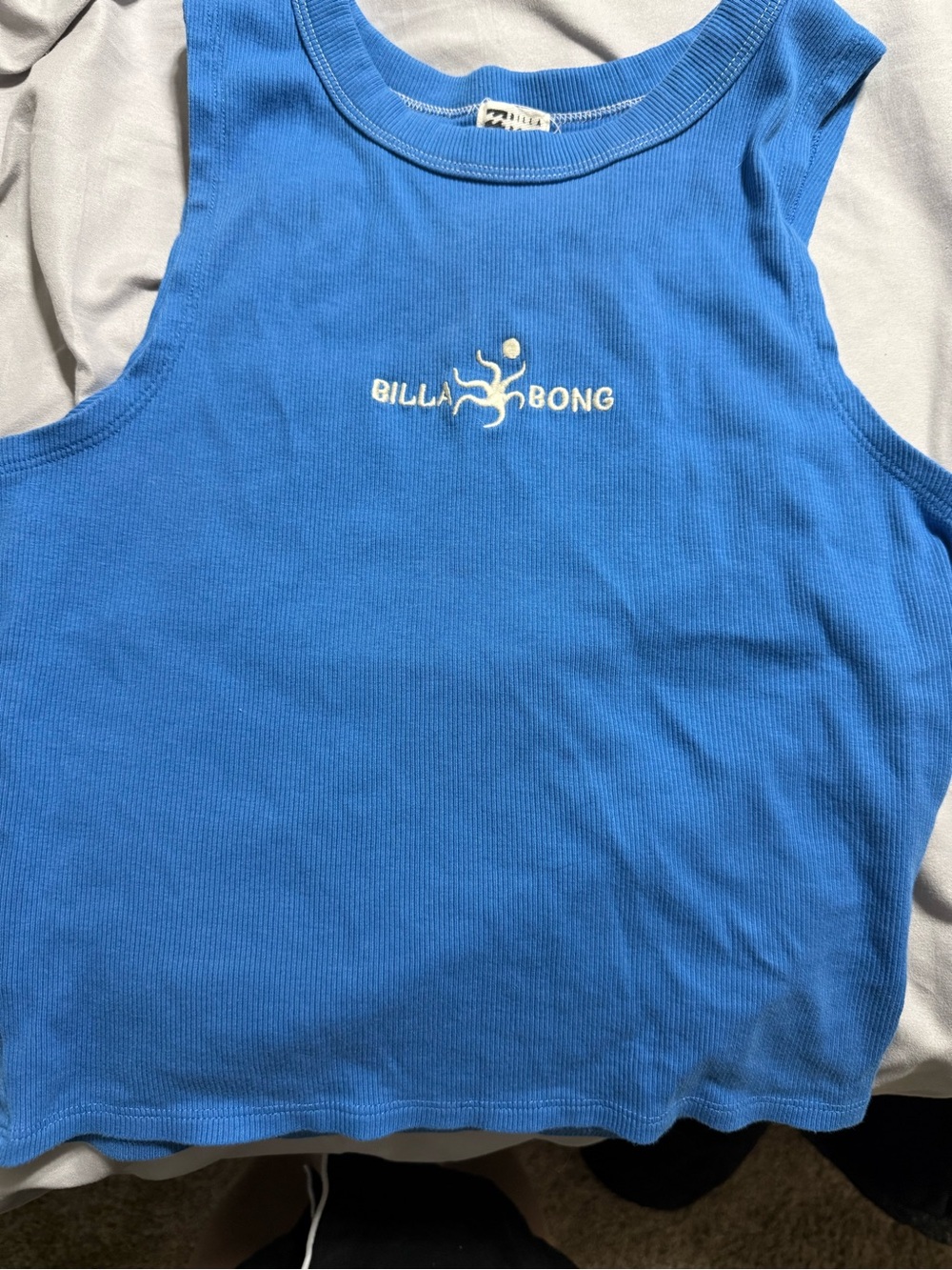 Billabong Women’s Bright Blue Ribbed Tank with Logo